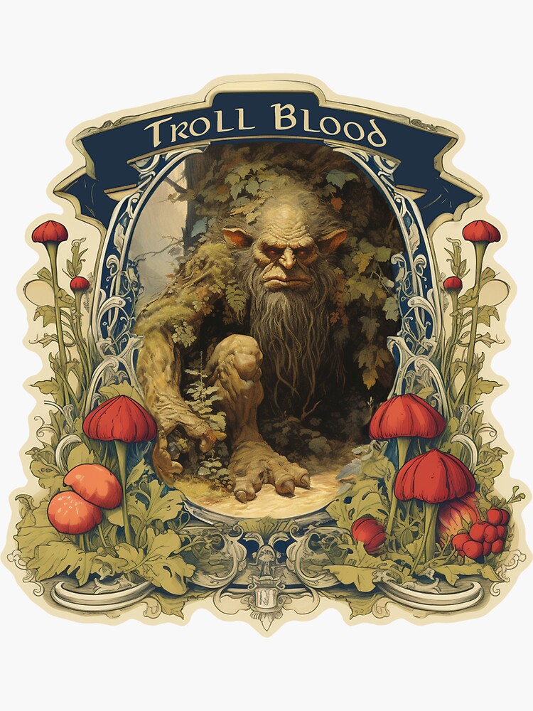 Thumbnail 3 of 3, Sticker, Troll Blood - Potion Ingredient designed and sold by PandemoniaLLC.