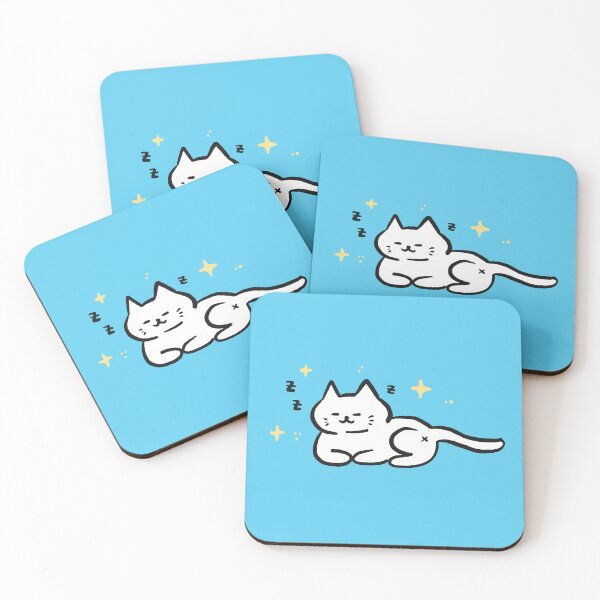 Item preview, Sleepy White Cat Doodle designed and sold by TheBeeShoppe.