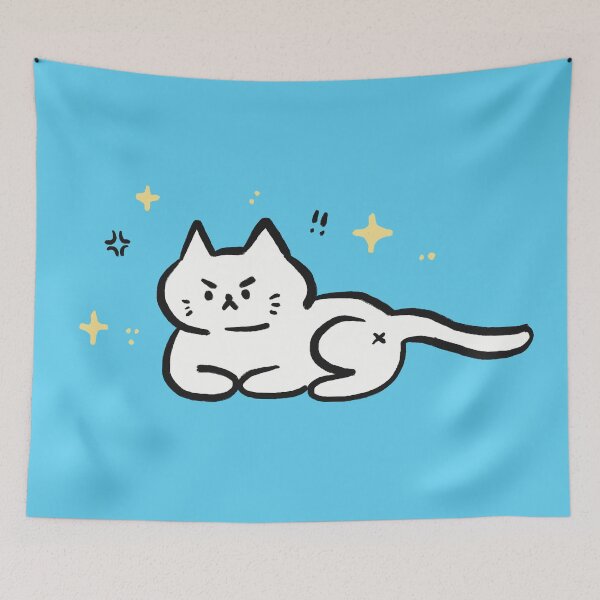 Item preview, Angry White Cat Doodle (No Talk Me I Angy) designed and sold by TheBeeShoppe.