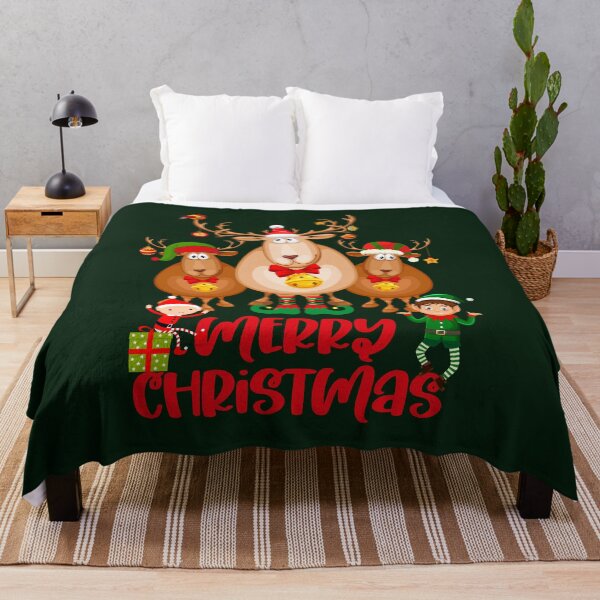 Artikelvorschau, Frohe Weihnachten mit skurrilen Rentieren und Elfen mit Weihnachtsmützen und -stiefeln entworfen und verkauft von FCS Specialties LLC.