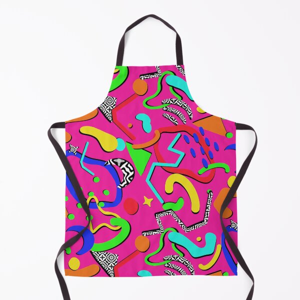 Aperçu de l'œuvre Motif répétitif sans couture de style memphis rétro néon abstrait rose créée et vendue par VibeFae.