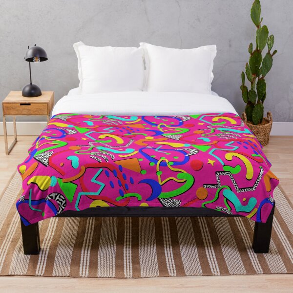 Artikelvorschau, Rosa abstrakte Neon-Retro-Memphis-Stil nahtlose sich wiederholende Muster entworfen und verkauft von VibeFae.