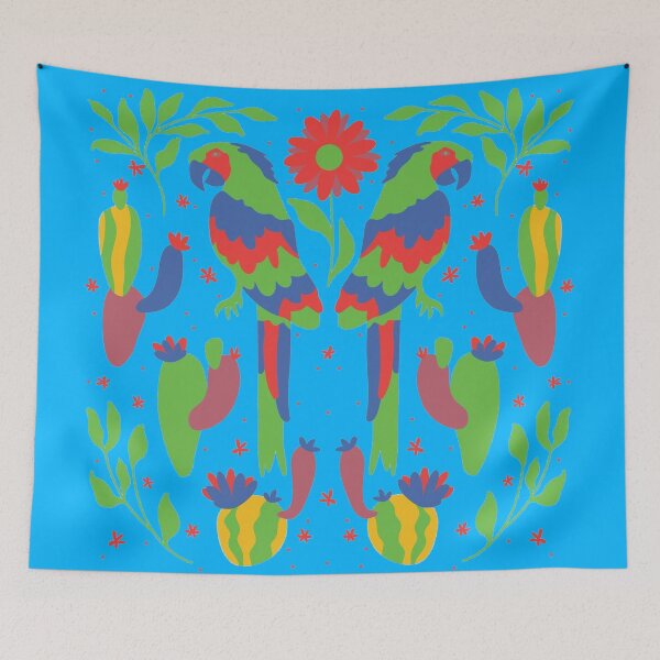 Item preview, Vibrant Flowers And Birds Otomi Art designed and sold by khachiche.
