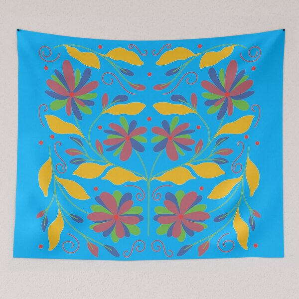 Item preview, Vibrant Flowers Otomi Art designed and sold by khachiche.