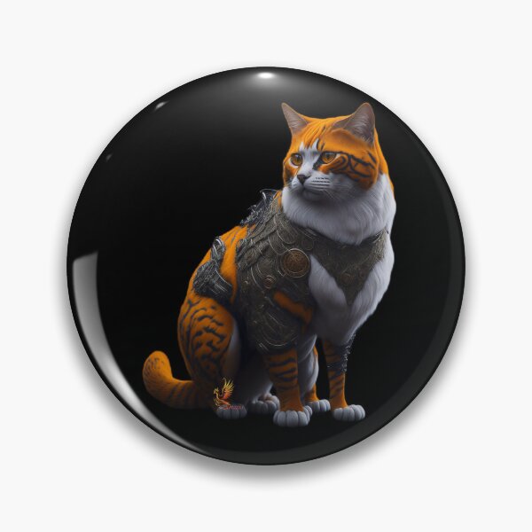 Item preview, Orange Cat in Steampunk Armor (Black) designed and sold by AmaziaCo.