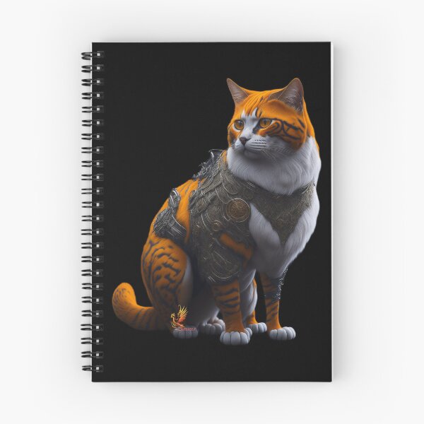Item preview, Orange Cat in Steampunk Armor (Black) designed and sold by AmaziaCo.