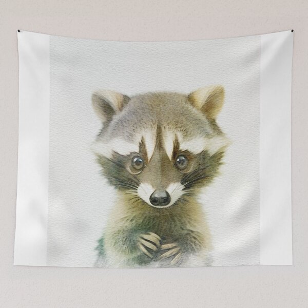 Item preview, Green Forest Woodland Nursery Safari Raccoon designed and sold by Yellowriversss.
