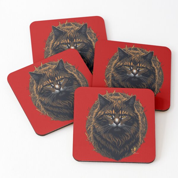 Item preview, Brown Cat Head (Red) designed and sold by AmaziaCo.