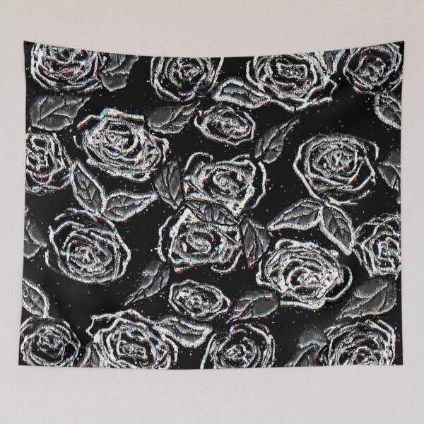 Item preview, Embroidered Grey/White Roses designed and sold by JoJo59.