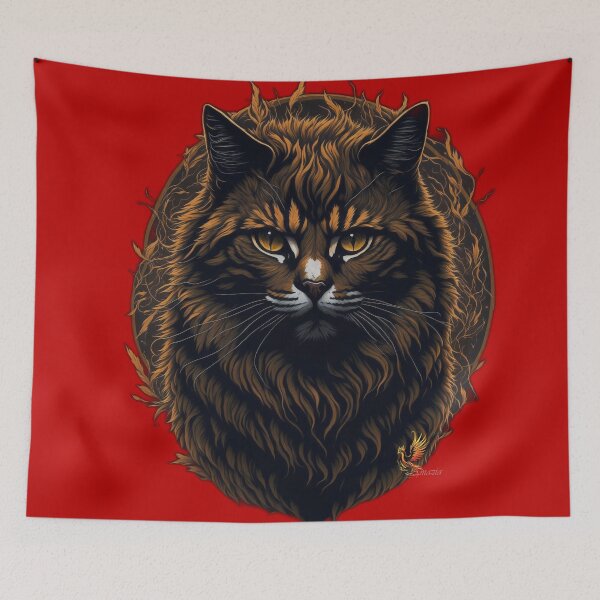 Item preview, Brown Cat Head (Red) designed and sold by AmaziaCo.