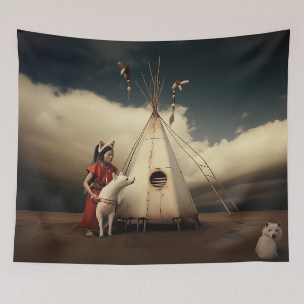 Item preview, Martian w Her Wolf and Teepee designed and sold by Peter LOPEZ.