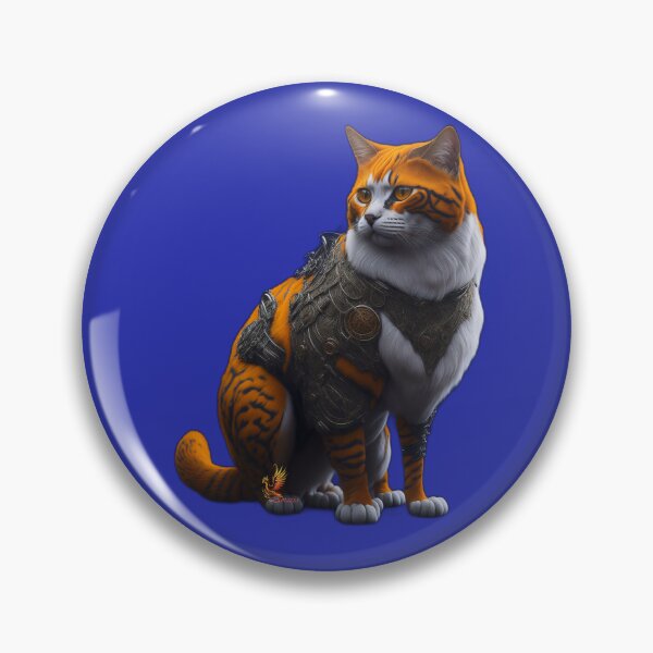 Item preview, Orange Cat in Steampunk Armor (Blue) designed and sold by AmaziaCo.