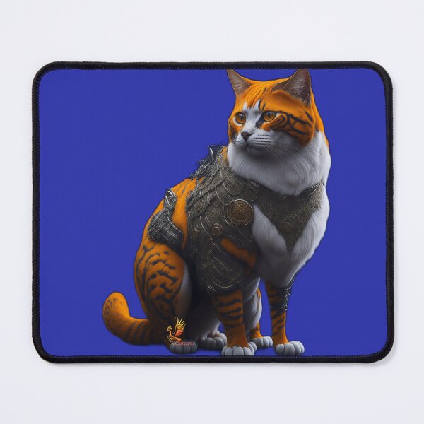 Item preview, Orange Cat in Steampunk Armor (Blue) designed and sold by AmaziaCo.