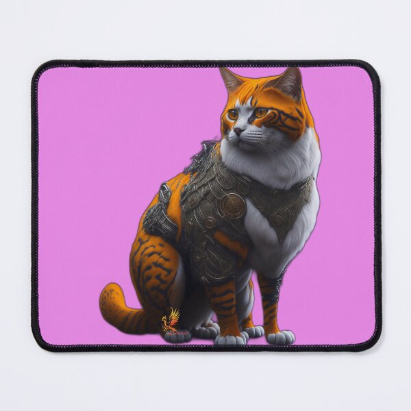 Item preview, Orange Cat in Steampunk Armor (Pink) designed and sold by AmaziaCo.