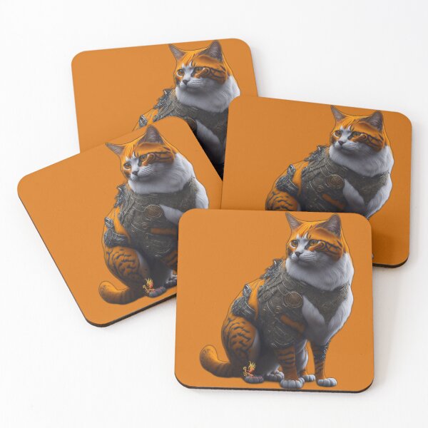 Item preview, Orange Cat in Steampunk Armor (Orange) designed and sold by AmaziaCo.