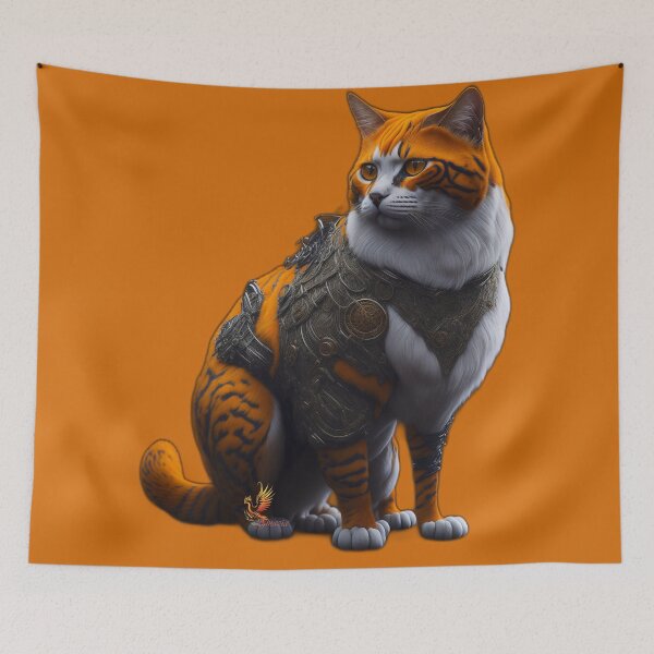Item preview, Orange Cat in Steampunk Armor (Orange) designed and sold by AmaziaCo.