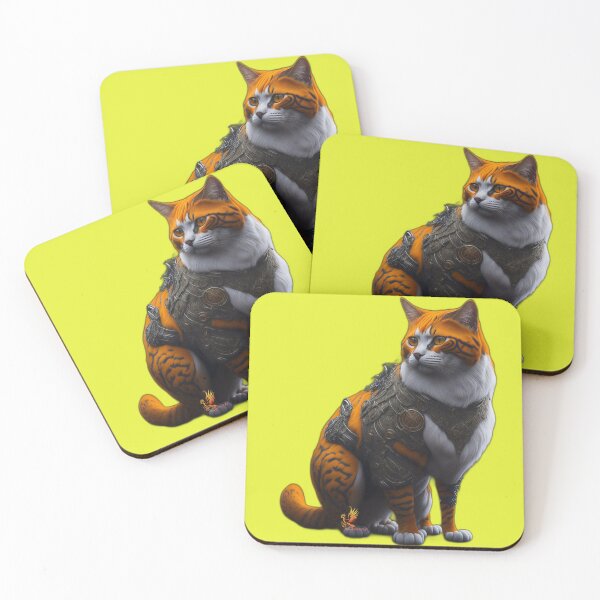 Item preview, Orange Cat in Steampunk Armor (Yellow) designed and sold by AmaziaCo.