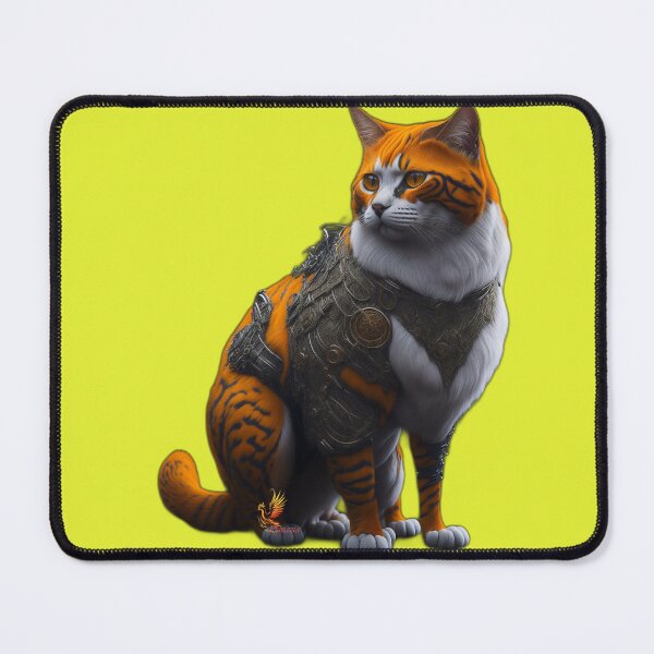 Item preview, Orange Cat in Steampunk Armor (Yellow) designed and sold by AmaziaCo.