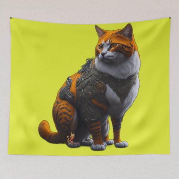 Item preview, Orange Cat in Steampunk Armor (Yellow) designed and sold by AmaziaCo.