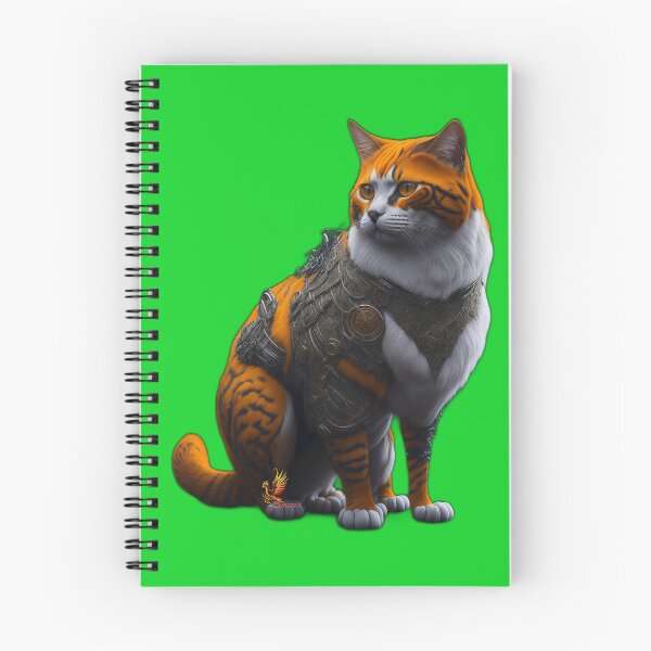 Item preview, Orange Cat in Steampunk Armor (Green) designed and sold by AmaziaCo.