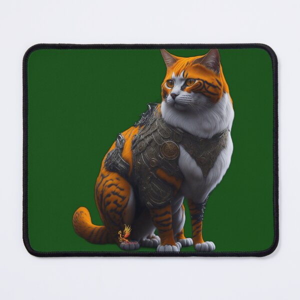 Item preview, Orange Cat in Steampunk Armor (Dark Green) designed and sold by AmaziaCo.