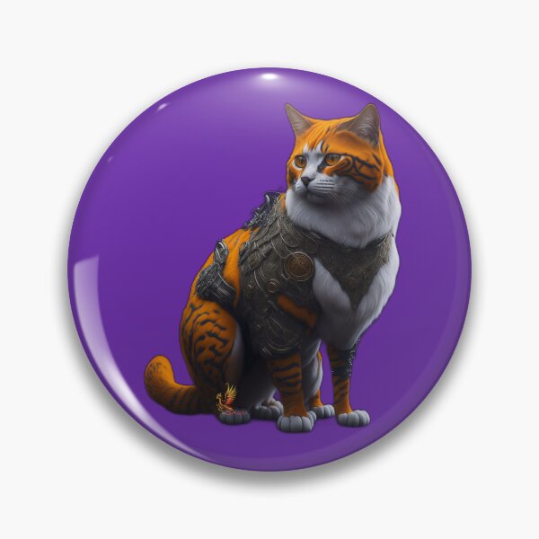 Item preview, Orange Cat in Steampunk Armor (Purple) designed and sold by AmaziaCo.