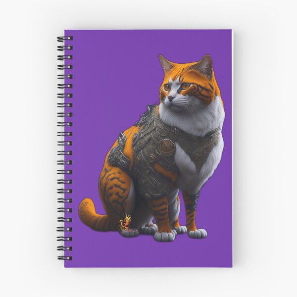 Item preview, Orange Cat in Steampunk Armor (Purple) designed and sold by AmaziaCo.