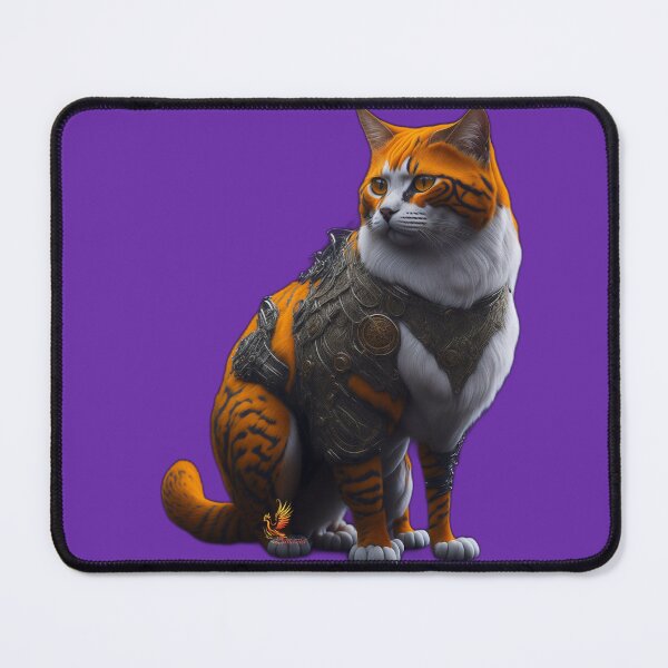 Item preview, Orange Cat in Steampunk Armor (Purple) designed and sold by AmaziaCo.