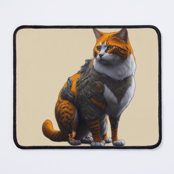 Item preview, Orange Cat in Steampunk Armor (Beige) designed and sold by AmaziaCo.