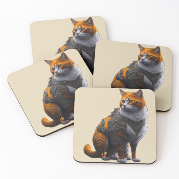 Item preview, Orange Cat in Steampunk Armor (Beige) designed and sold by AmaziaCo.
