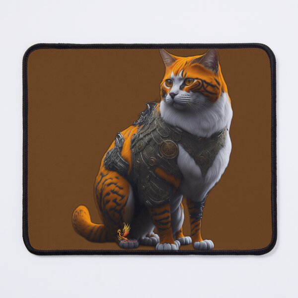 Item preview, Orange Cat in Steampunk Armor (Brown) designed and sold by AmaziaCo.