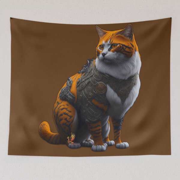 Item preview, Orange Cat in Steampunk Armor (Brown) designed and sold by AmaziaCo.