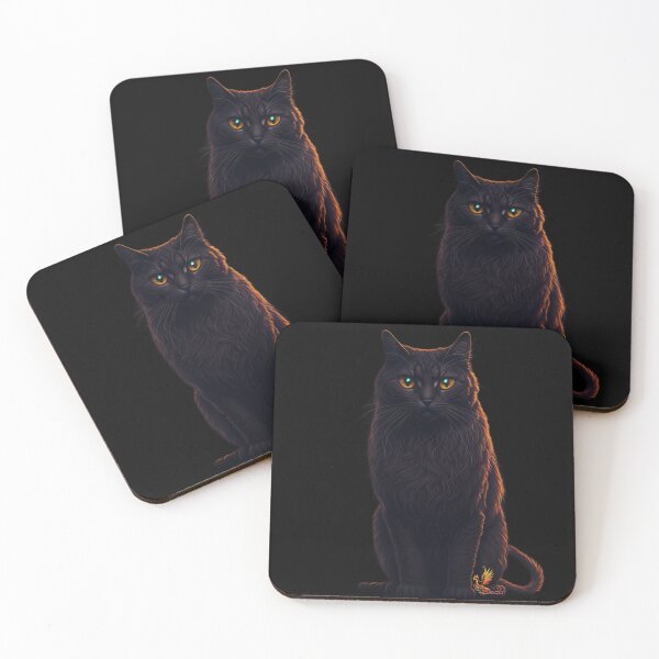 Item preview, Full-Body Black Cat (Black) designed and sold by AmaziaCo.