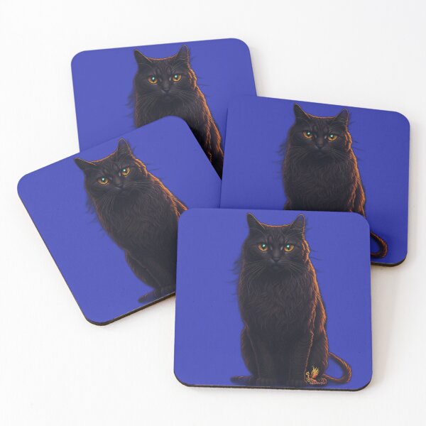 Item preview, Full-Body Black Cat (Blue) designed and sold by AmaziaCo.