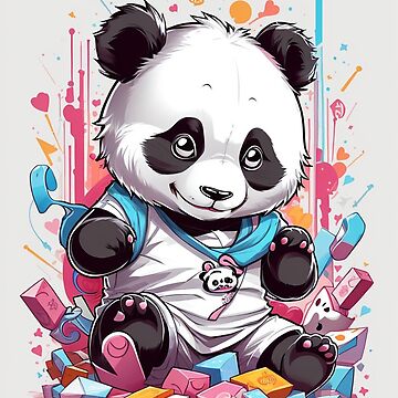 Artwork thumbnail, Panda Wearing a Tshirt by Mugs and Shirts