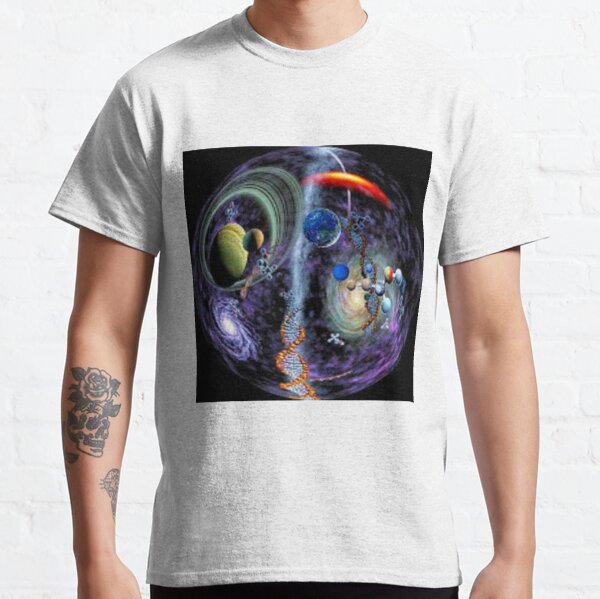 Cosmos, Science, universe, achievements, mankind, scientific research, genetics, hereditary information, DNA, galaxies Classic T-Shirt