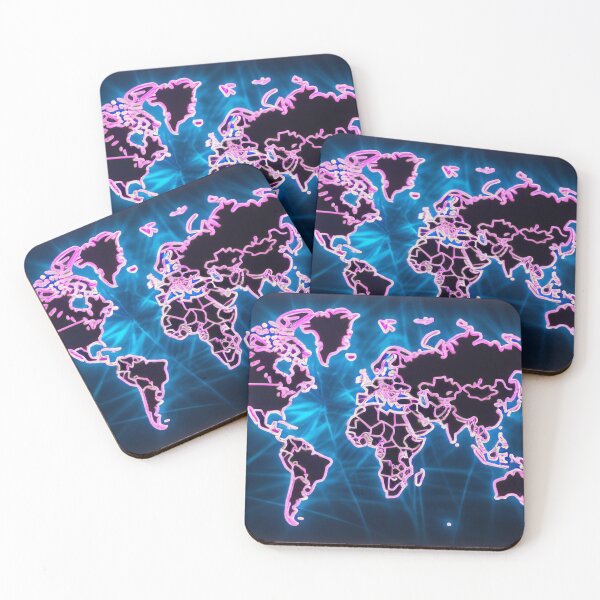 Item preview, Neon World Map designed and sold by Space Boss.