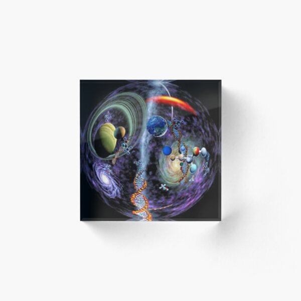 Cosmos, Science, universe, achievements, mankind, scientific research, genetics, hereditary information, DNA, galaxies Acrylic Block