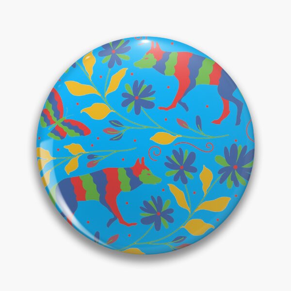 Item preview, Vibrant Flowers And Wolves Otomi Art designed and sold by khachiche.
