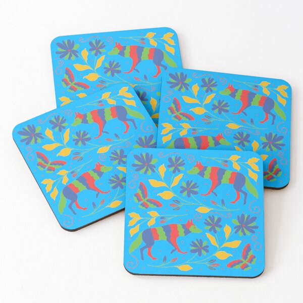 Item preview, Vibrant Flowers And Wolves Otomi Art designed and sold by khachiche.