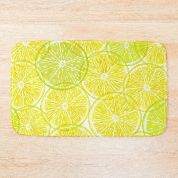 Item preview, Lemon lime transparent slice print. Vibrant summer watercolor pencil illustration. Translucent yellow citrus fruits designed and sold by likapix.