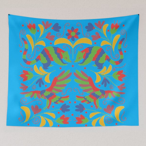 Item preview, Vibrant Flowers And Birds Otomi Art designed and sold by khachiche.