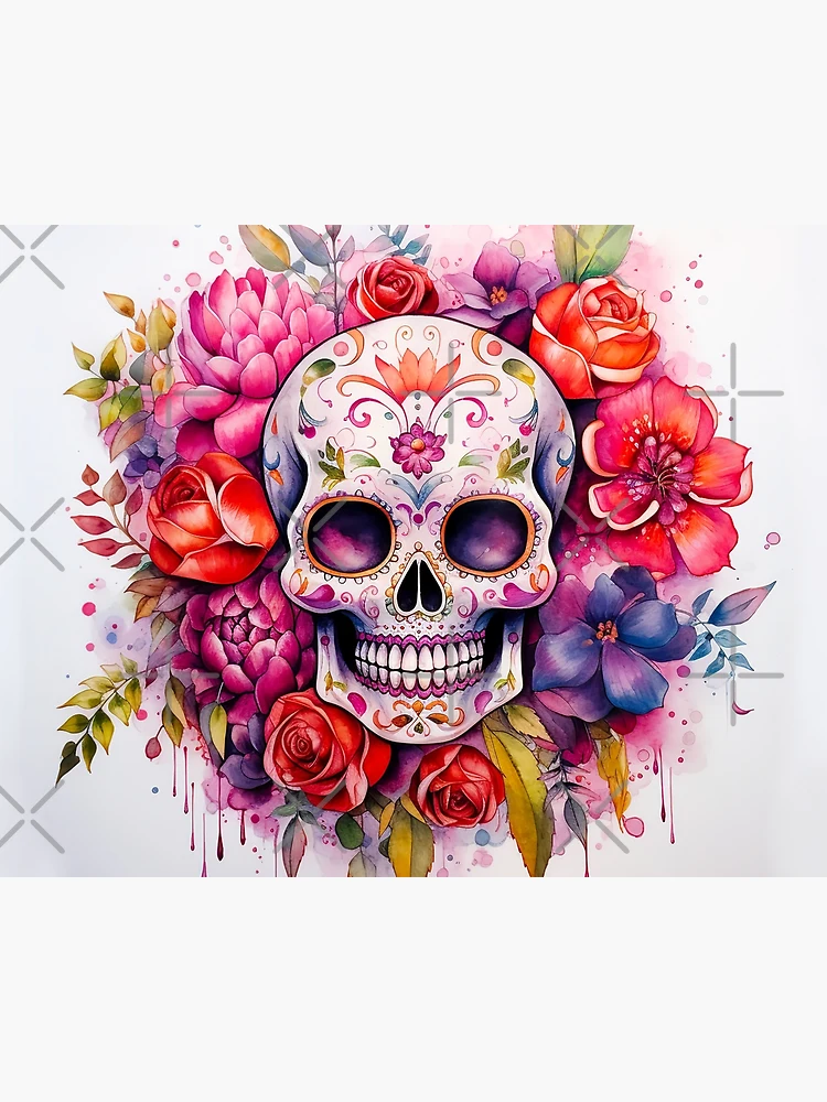 Amazon.com: Ebros Black Day of The Dead Floral Blooms Sugar