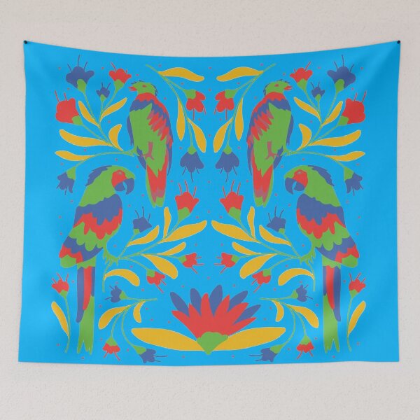 Item preview, Vibrant Flowers And Birds Otomi Art designed and sold by khachiche.