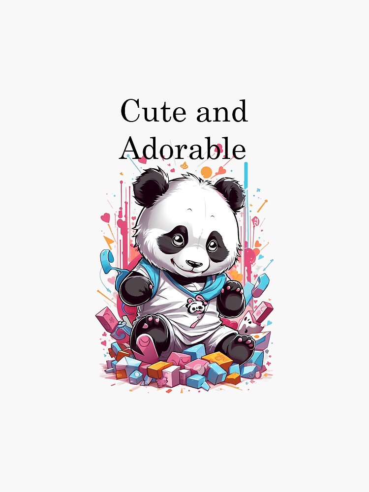 Thumbnail 3 of 3, Sticker, Cute and adorable Panda designed and sold by TeeMugs3.