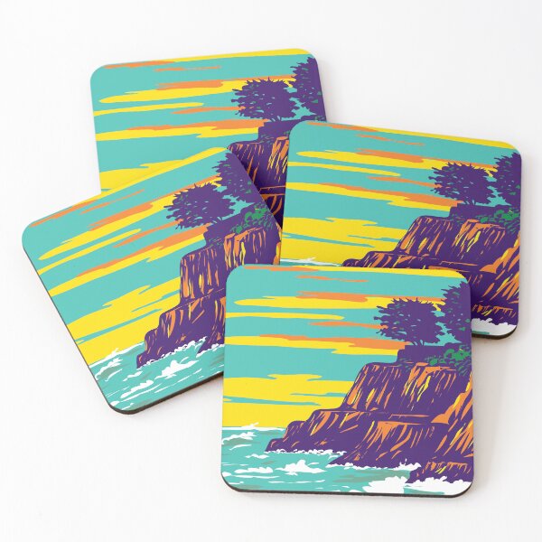 Item preview, Pleasure Point Beach in Santa Cruz County California WPA Poster Art designed and sold by patrimonio.