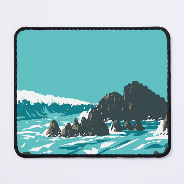 Item preview, Rockpile Beach in Heisler Park Laguna Beach California WPA Poster Art designed and sold by patrimonio.
