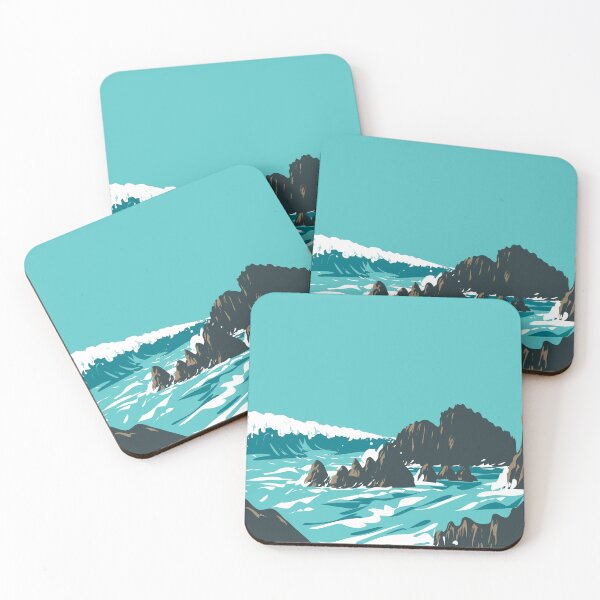 Item preview, Rockpile Beach in Heisler Park Laguna Beach California WPA Poster Art designed and sold by patrimonio.
