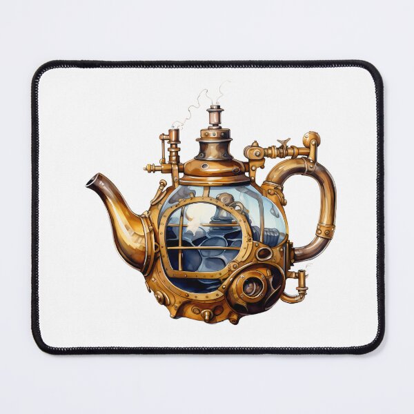 Item preview, Steampunk Teapot – Vintage Clockwork Illustration designed and sold by SchorlCraft.