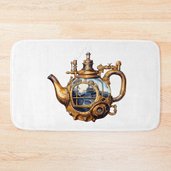 Item preview, Steampunk Teapot – Vintage Clockwork Illustration designed and sold by SchorlCraft.